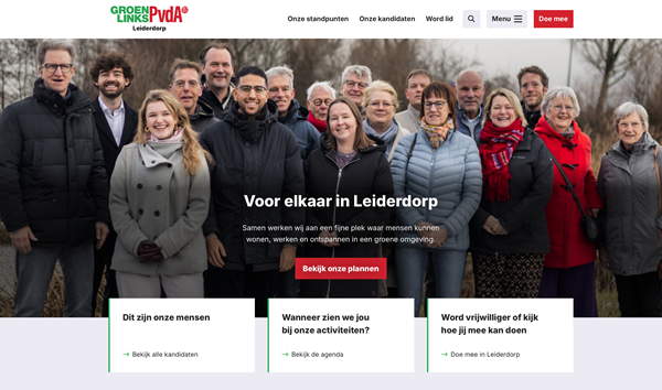 Groepsfoto kandidaten lijst GroenLinks PvdA Leiderdorp